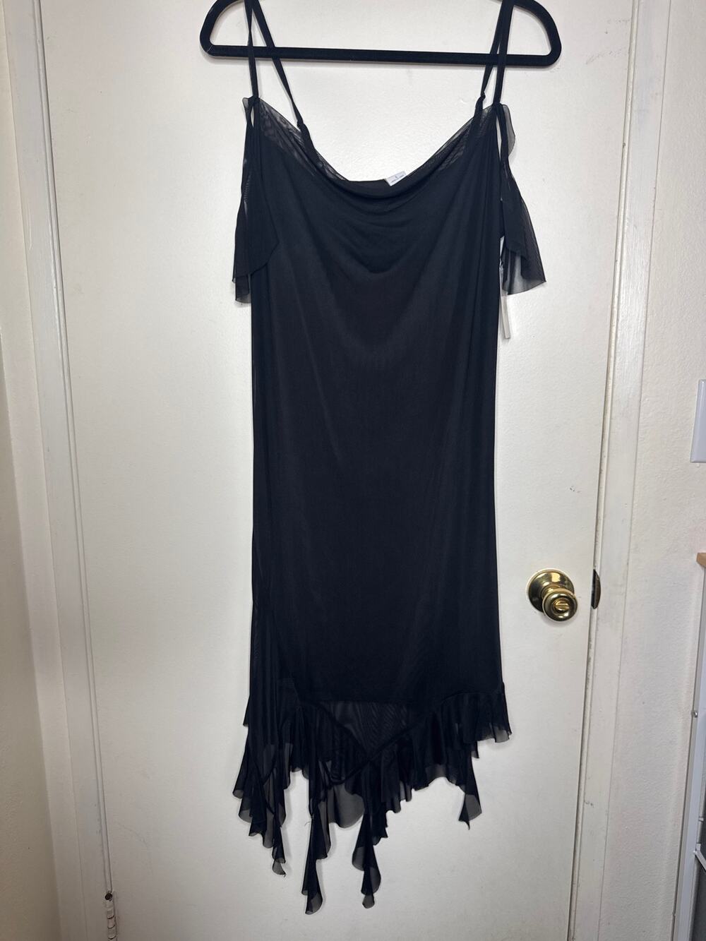 NWT Tinsel Town sz L black fairy whimsy goth midi dress reg.$39